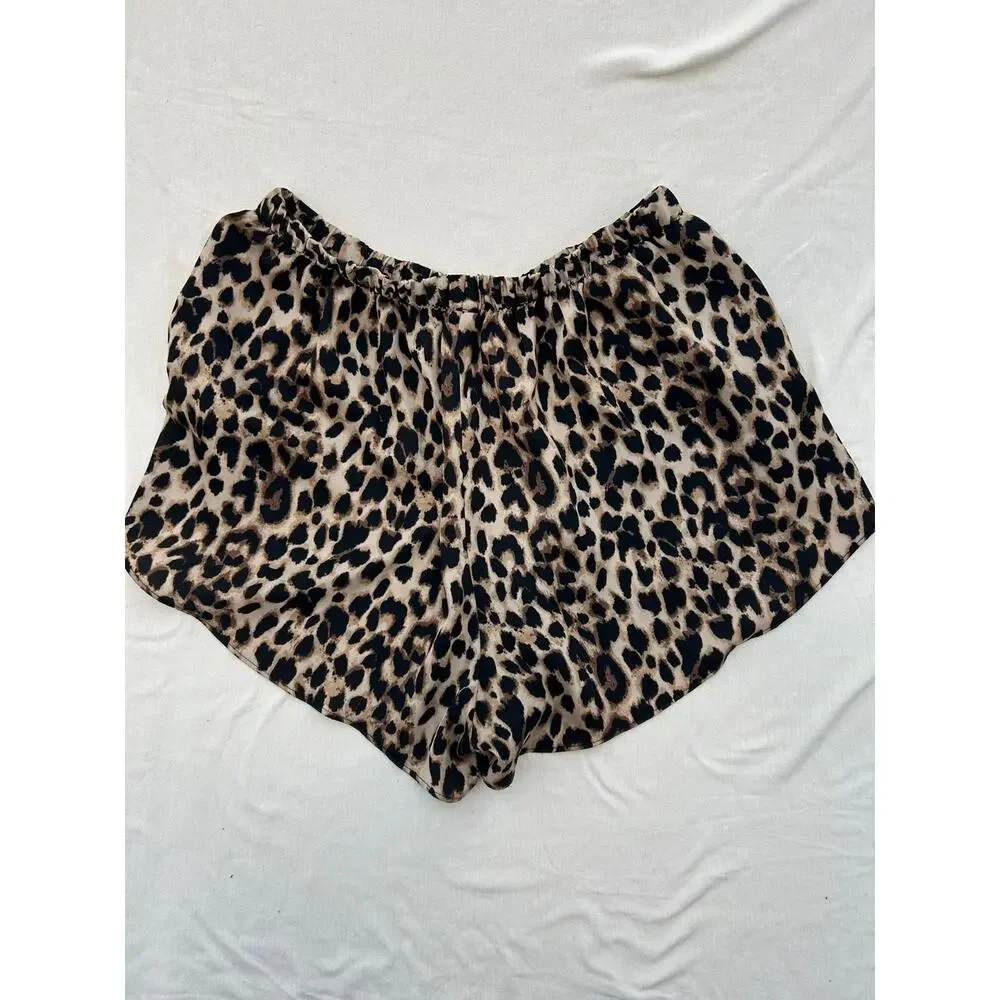 Victorias Secret Pajama Sleep Shorts Cheetah Print XS